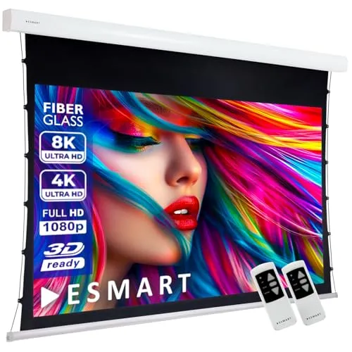 ESMART Expert XTS Tension Leinwand 204 x 115 cm (92") 16:9 - Motorisierte Beamer-Leinwand, ideal für Heimkino und Präsentationen mit perfekter Bildqualität.