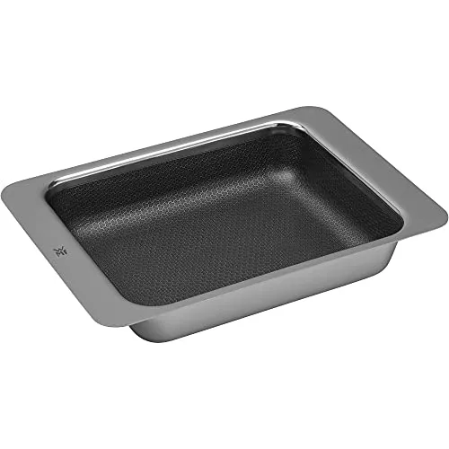 WMF Profi Resist Ofenkollektion Auflaufform M - Multifunktionale Auflaufform (36 x 26 x 6 cm) aus Cromargan Edelstahl mit kratzfester PTFE-Antihaftbeschichtung. Ideal für sicheres Handling und perfekte Fettverteilung beim Braten.