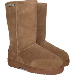 Lammfell Stiefel Modell AGI Camel 43 - Stiefel aus 100 % australischem Merino Lammfell, bieten natürliche Wärme und optimalen Komfort für jede Gelegenheit. Ideal für Damen und Herren, nachhaltig hergestellt und umweltfreundlich verarbeitet.