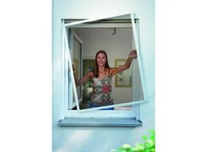 Schellenberg Insektenschutz-Fenster Premium 100x120 cm - Praktisches Komplettset für Fenster mit langlebigem Fliegengitter aus UV-beständigem Fiberglas. Ideal für einen ungestörten Blick ins Freie.