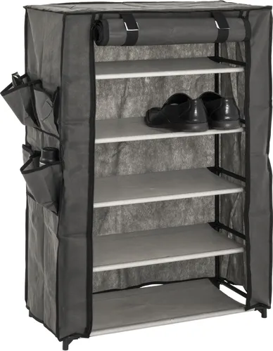 HAKU Stoffschrank 15999 - Stoffschrank für Schuhe, mit 5 Einlegeböden und Platz für ca. 12 Paar Schuhe. Ideal für ordentliche Aufbewahrung im Flur oder Schlafzimmer.