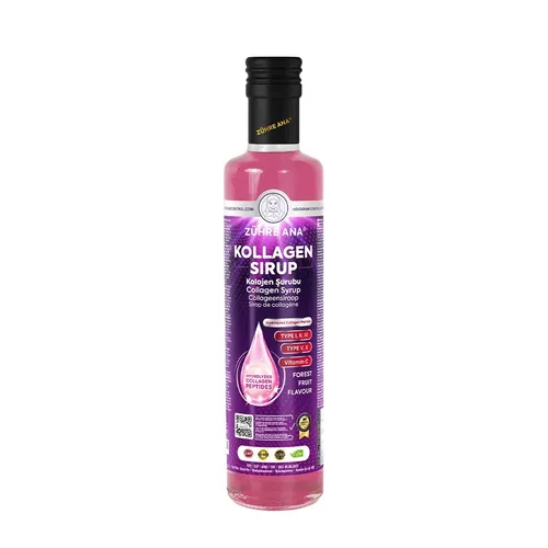 Zühre Ana® Kollagen Sirup 250 ml – Vitamin C & Waldfrucht-Aroma - Collagen Nahrungsergänzungsmittel mit natürlichem Waldfrucht-Aroma, unterstützt die Hautelastizität und fördert ein strahlendes Aussehen.