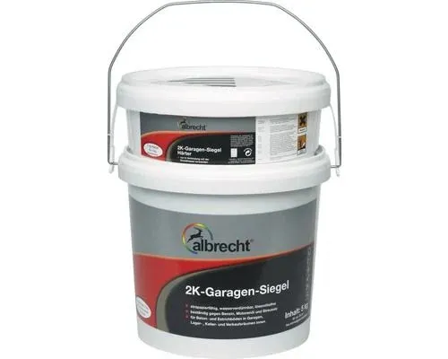 Albrecht 2K-Garagen-Siegel 5 kg RAL 7030 steingrau - Epoxidharz für langlebige Garagenbeschichtungen - Dichtungs- & Imprägniermittel mit hoher Strapazierfähigkeit, ideal für eine langlebige und widerstandsfähige Garagenbeschichtung.