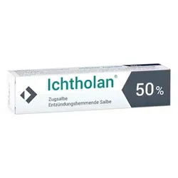 Ichtholan Zugsalbe 50% - Schnelle Hilfe bei Eiterentzündungen - Arzneimittel zur Bekämpfung von eitrigen Hautentzündungen wie Furunkeln und Abszessen. Hemmt Entzündungen und lindert Schmerzen effektiv.