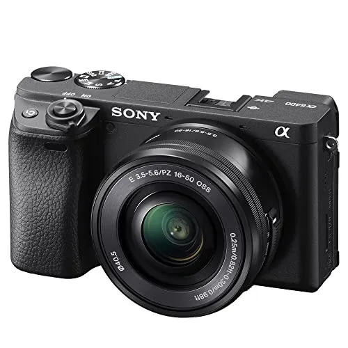Sony Alpha 6400 - APS-C Spiegellose Kamera mit 16-50mm Power-Zoom-Objektiv, ultraschneller 0,02s Autofokus und neigbarem Display für kreative Aufnahmen