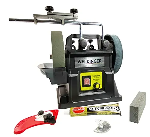 WELDINGER Nass-Schleifmaschine NSM 200 vario - 90 W, stufenlos regelbare Drehzahl für präzises Schleifen und 5 Jahre Garantie