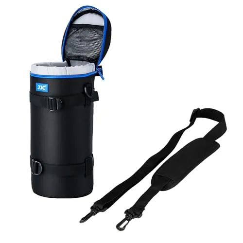 JJC Wasserabweisende Deluxe Objektivtasche mit Schultergurt für Canon RF 800mm F11 is STM, RF 100-500mm F4.5-7.1L is USM, AF-S NIKKOR 200-500mm F5.6E ED VR, Tamron 150-600mm, Innenmaße: 125 x 290mm