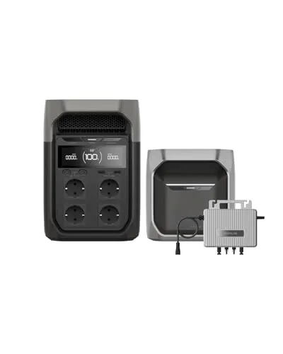EcoFlow DELTA 3 Tragbare Powerstation mit Zusatzakku 1024 Wh - Tragbare Powerstation für vielseitige Anwendungen, ideal für Camping und Notfälle. Mit erweiterbarer Kapazität und schneller Ladezeit von nur 56 Minuten für zuverlässige Stromversorgung unterwegs.