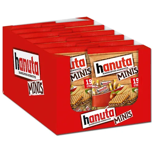 Ferrero Hanuta Minis 200 g, 12er Pack - Schoko Snacks, perfekt für unterwegs und immer griffbereit aus der praktischen Großpackung!