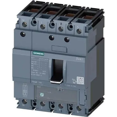 Siemens 3VA1116-4GE46-0AA0 Leistungsschalter - Leistungsschalter für Hutschienenmontage, 160 A, mit 36 kA Kurzschlussschutz, ideal für industrielle Anwendungen und zuverlässige Stromverteilung.