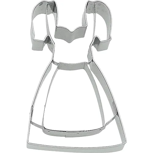 Birkmann, Ausstechform Dirndl, Ausstechform zum Ausstechen und Dekorieren von Plätzchen, Marzipan, Fondant, Edelstahl, spülmaschinengeeignet, Größe:9 cm
