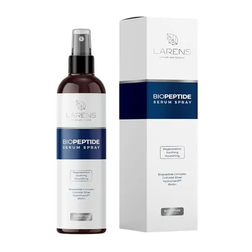 Larens Biopeptide Serum Spray 150 ml – Regenerierendes Feuchtigkeitsspray mit Biopeptid-Komplex & kolloidalem Silber – Für Gesicht, Körper & Haare – Beruhigend & erfrischend