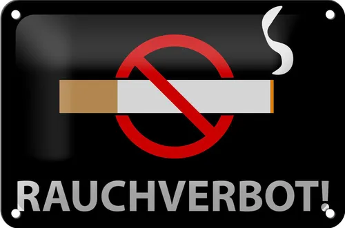 Blechschild Hinweis 18x12 cm Rauchverbot Metall Deko Schild tin sign