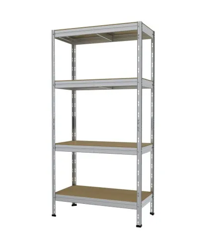 Schwerlastregal 180 x 90 x 45 cm mit 4 Holzböden - Robustes Schwerlastregal aus Stahl, ideal für die Lagerung schwerer Gegenstände. Maximale Tragfähigkeit von 1.000 kg, perfekt für Werkstätten und Industrie.