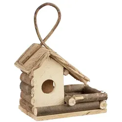 relaxdays Vogelhaus - Dekoratives Holz-Vogelhaus zum Aufhängen, 29 cm hoch und ideal für Gartenliebhaber