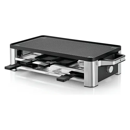 WMF LONORaclette - 8-Personen Raclette mit 1500W Leistung, Antihaftbeschichtung und abnehmbarer Wendegrillplatte für gesellige Abende