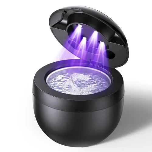 Opilea Ultraschallreinigungsgerät 45kHz - Effizienter Schmuck- und Zahnpflege - Hochfrequentes Ultraschallreinigungsgerät mit 4 Modi für gründliche Reinigung von Zahnersatz und Schmuck. Der integrierte UV-Lichtmodus sorgt zusätzlich für Hygiene und verlängert die Lebensdauer Ihrer Pflegeprodukte.