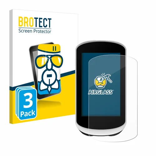 BROTECT Schutzglas Folie für Garmin Edge Explore 2 (3 Stück) Panzer Schutzfolie Glas [Extrem Kratzfest 9H, Anti-Fingerprint, Ultra-Transparent]