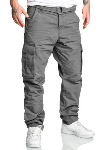 Amaci&Sons Cargohose PASCAGOULA Herren Loosefit Jogger - Wanderhosen aus 100% Baumwolle, pflegeleicht und inklusive Gürtel, ideal für Outdoor-Aktivitäten oder Freizeit.