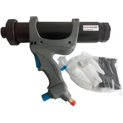 COX JetFlow 3 Druckluft Klebstoffpistole für 310ml Kartuschen - Ergonomische Multifunktionspistole für Kartuschen bis 310ml. Wechsel zwischen Raupen- und Sprühbild-Ausgabe mit einem Handgriff. Ideal für präzise Anwendungen in der Fahrzeug- und Bauindustrie.