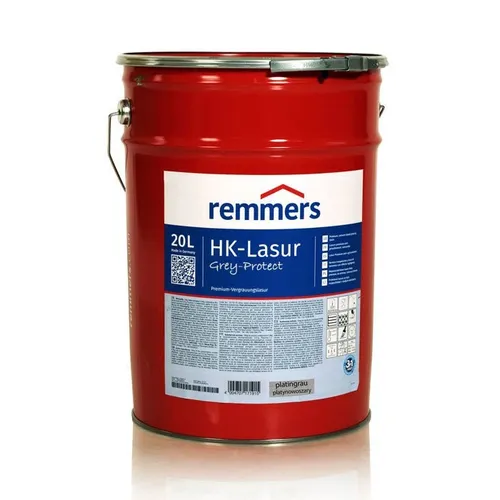 Remmers HK-Lasur 3in1 Grey-Protect platingrau, 20 Liter - Beizen – Premium Holzlasur für außen, vereint Imprägnierung, Grundierung & Lasur in einem Produkt für optimalen Holzschutz gegen Feuchtigkeit & UV-Strahlung.