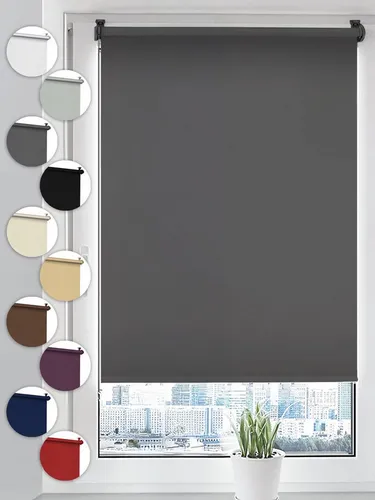 Verdunklungsrollo Seitenzugrollo, Sonello, verdunkelnd, einfach Montage ohne Bohren, Klemmfix, 25cm x 100cm Grau Verdunkelungsrollo, Rollos für Fenster, Sonnenschutz