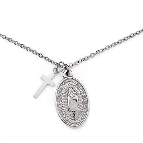 Heideman Halskette Alterum Damen - Elegante Edelstahlkette mit Madonna und Kreuz Anhänger - Hochwertige Halskette aus hypoallergenem Edelstahl, ideal für empfindliche Haut. Perfekt für jeden Anlass und in einer eleganten Geschenkbox verpackt – das ideale Geschenk für stilbewusste Frauen.