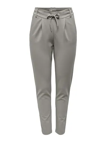 ONLY Damen Onlpoptrash Easy Colour Pant PNT Noos Hose 15115847 - Damen-Hosen in Rock Ridge, schmal geschnitten mit Gürtelschlaufen und seitlichen Eingrifftaschen, aus weichem Baumwollstretch für hohen Tragekomfort.