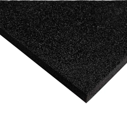 Planenscout Plastazote® LD29 Polyethylen PE Schaumstoff schwarz 100x50x5cm - Vielseitiger Schaumstoff für Casebau und Polsterungen, ideal für Dichtungen und Abstandshalter. Leicht zu schneiden, mit geprüfter Qualität und optimal für Isolierungen in Wohnwagen und Tonstudios.