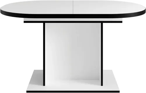 Esstisch HOME AFFAIRE "Basel" - Ausziehbar von 140cm auf 180cm - Esstisch in Weiß mit schwarzen Kanten, pflegeleicht und ideal für gesellige Runden. Perfekt für kleine und große Räume!