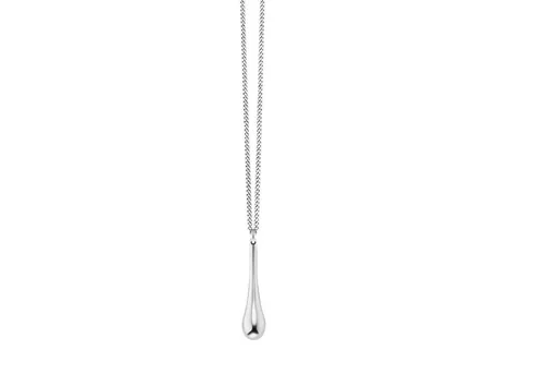 CAÏ Kette mit Anhänger aus 925/- Sterling Silber - Elegante Panzerkette mit rhodiniertem Anhänger, ideal für besondere Anlässe. Inklusive Etui, Gesamtlänge 65 cm - ein strahlendes Schmuckstück für jeden Look.