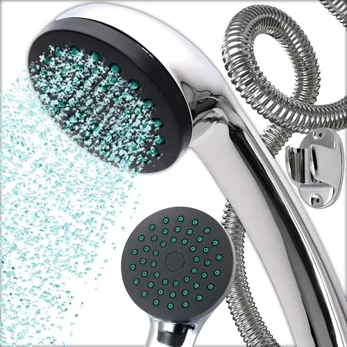 Retoo Duschkopf mit Schlauch und Halterung – Wassersparende Duschbrause in Edelstahl - Erleben Sie hohen Wasserdruck mit dem Retoo Duschkopf. Universell einsetzbar, einfach zu installieren und aus langlebigem Material gefertigt. Ideal für jeden Duschbereich, sorgt er für ein angenehmes Duscherlebnis.