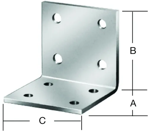 Winkelverbinder VORMANN AUGUST leicht gleichschenklig, sendzimirverzinkt Länge Schenkel A: 40.00 mm|Länge Schenkel B: 40.00 mm|Breite: 40.00 mm