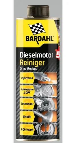 Bardahl Diesel Motorenreiniger 5 in 1 - Systemreiniger für Dieselmotoren - Motorreinigersprays, reinigt effizient Injektoren und DPF ohne Ausbau, reduziert Kraftstoffverbrauch und Abgase für bessere Leistung und TÜV-Einhaltung.