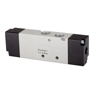 Riegler 5/3-Wegeventil "4A" M5, pneumatisch - Wegeventile, 5/3-Wegeventil mit Mitte geschlossen, ideal für präzise Pneumatik-Anwendungen, Betriebsdruck bis 8 bar und Durchfluss von 250 l/min.
