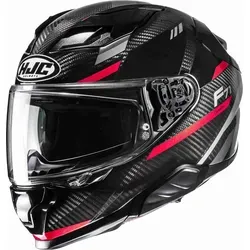 HJC F71 Esira Integral-Helm Carbon/Rot S - Unisex - HJC F71 Esira Integral-Helm in Carbon/Rot S - Leicht, komfortabel und gut belüftet für sicheres Fahren. Integrierte Sonnenblende und vorbereitet für Bluetooth-System.