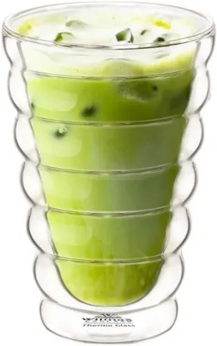 Wilmax England Thermobecher, BUBBLE Doppelwandiges Glas – Elegantes Design und Wärmedämmung