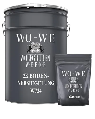 WO-WE 2K Epoxidharz Bodenversiegelung W734 - Hochwertige Bodenbeschichtung für Innen und Außen, ideal für Werkstätten und Garagen. Die klare Versiegelung bietet hervorragende chemische Widerstandsfähigkeit und schnelle Aushärtung.
