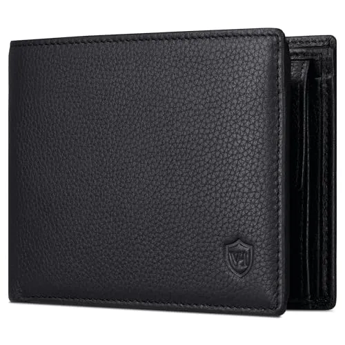 VON HEESEN Geldbörse Querformat mit RFID-Schutz - Portemonnaie in klassischem Schwarz mit 13 Kartenfächern und RFID-Schutz, ideal für Sicherheit und Ordnung, inklusive eleganter Geschenkbox.