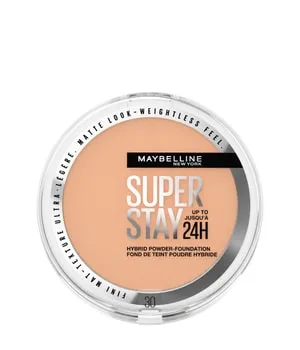 Maybelline Super Stay Hybrides Puder Foundation Kompaktpuder 9 g Nr. 30 - Kompaktes Puder-Make-Up für ein mattes Airbrush-Finish! 24H Halt, hohe Deckkraft und wasserfest. Ideal für einen ebenmäßigen Look, der den ganzen Tag hält. Vegane Formel, ölfrei und nicht komedogen.