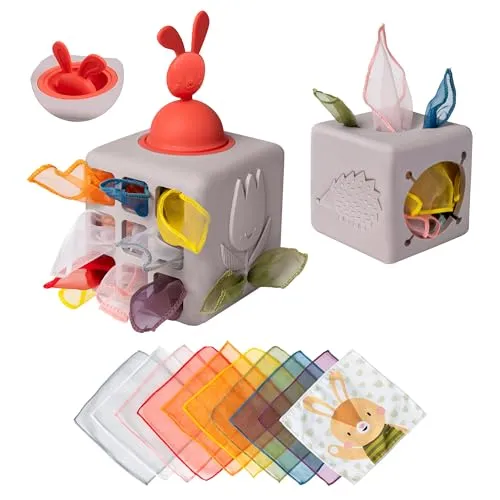 Taf Toys Tücherbox Pop Up (13405) - Motorikspielzeug für Babys, fördert die Feinmotorik und sorgt für interaktiven Spielspaß!