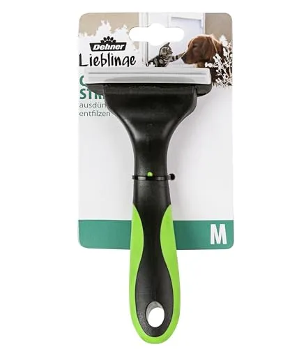 Dehner Hunde- und Katzenfellpflege, Carding-Striegel "M", zum Entfilzen und Ausdünnen, Kunststoff
