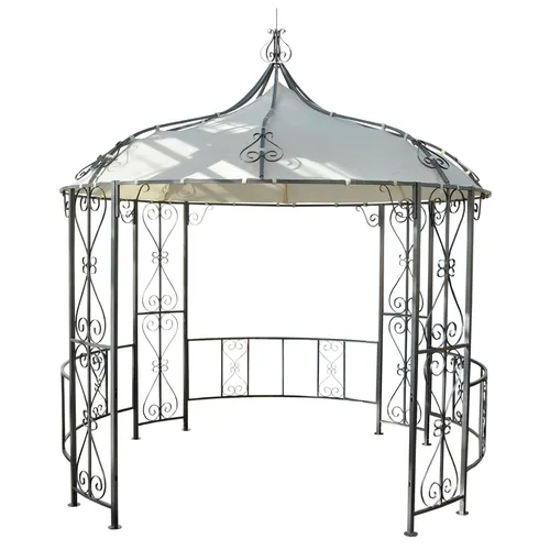 Pavillon Almeria, stabile Pergola mit Ø 3m - Stabile Pergola mit robustem Stahlgestell und wetterfestem Dach aus Polyester. Ideal für gemütliche Stunden im Garten oder auf der Terrasse.