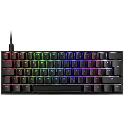 Ducky Mecha Mini Gaming Tastatur - 60% Gaming-Tastatur mit langlebigen MX-Brown Switches und anpassbarer RGB-Beleuchtung für ein individuelles Spielerlebnis, ideal für Gamer und Technikliebhaber.