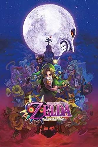 Maxi-Poster mit Abbildung von „Die Legende von Zelda, Maioras Maske“. 61 cm x 91,5 cm, holz, Mehrfarbig, 91.5x61x0.02 cm