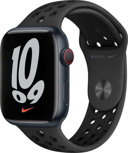 Apple Watch Series 7 Nike (A2474) - GPS, 44mm Smartwatch - Smartwatch mit Sturzerkennung, Höhenmesser und EKG Monitor, perfekt für Sport und Gesundheit. Kompatibel mit iOS, 32 GB Speicher.