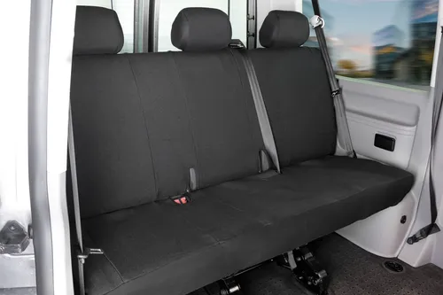 WALSER Autositzbezug Transporter VW T5 - 5-tlg. Set - Hochwertige Autositzbezüge für VW T5, passgenau für die 3er Bank mit Kopfstützen, strapazierfähig und leicht zu reinigen – optimaler Schutz für Ihre Sitze!