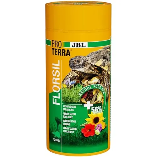 JBL Proterra FLORSIL 1 Liter Hauptfutter für Landschildkröten mit Blüten