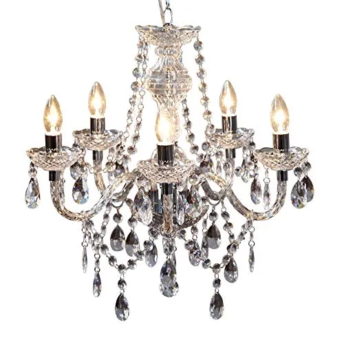 Riess-Ambiente Kronleuchter CRYSTAL 55cm - Eleganter Kronleuchter im Barock Design, aus klarem Acryl, ideal für Wohnzimmer oder Schlafzimmer, schafft ein stilvolles Ambiente ohne Leuchtmittel.
