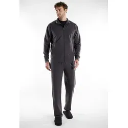 bugatti Loungeanzug Bologna (2 tlg) Langarm, lange Hose, mit Seitentaschen, mit Reißverschluss, bequem grau 52